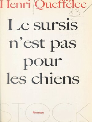 cover image of Le sursis n'est pas pour les chiens